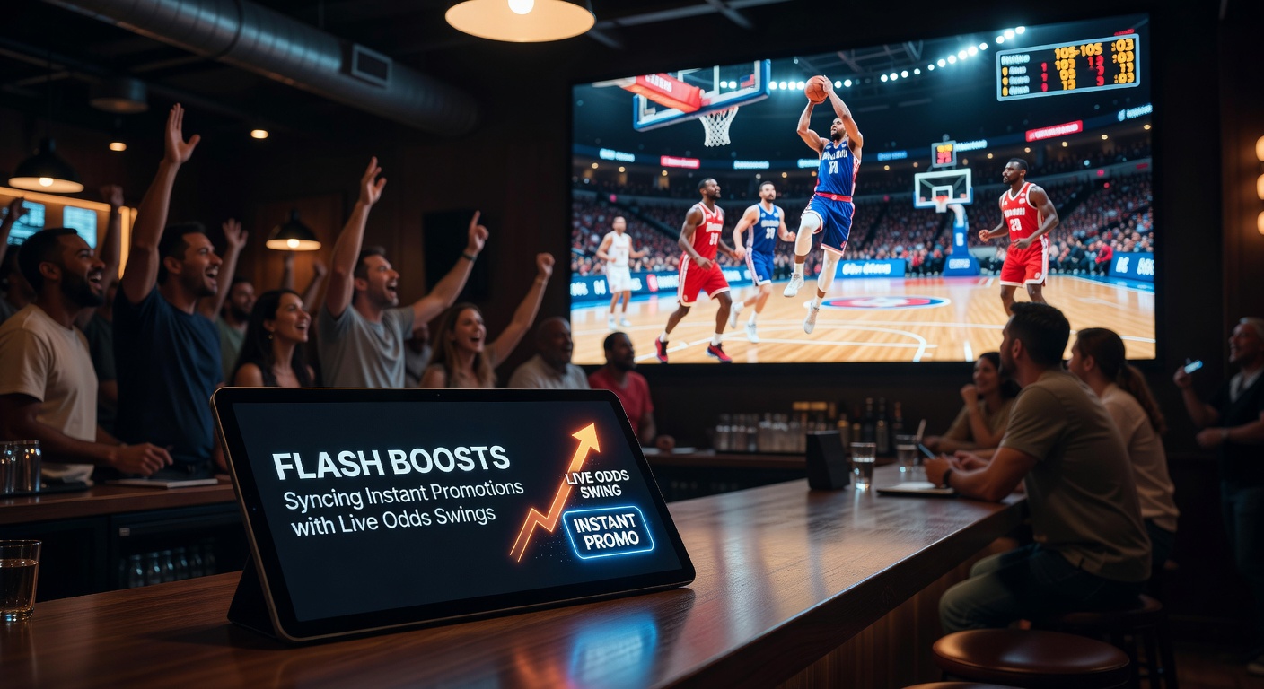 Beispiel für einen Flash Boost auf einer Live-Wettplattform während eines Basketballspiels, mit sichtbaren Quotensteigerungen und Timer