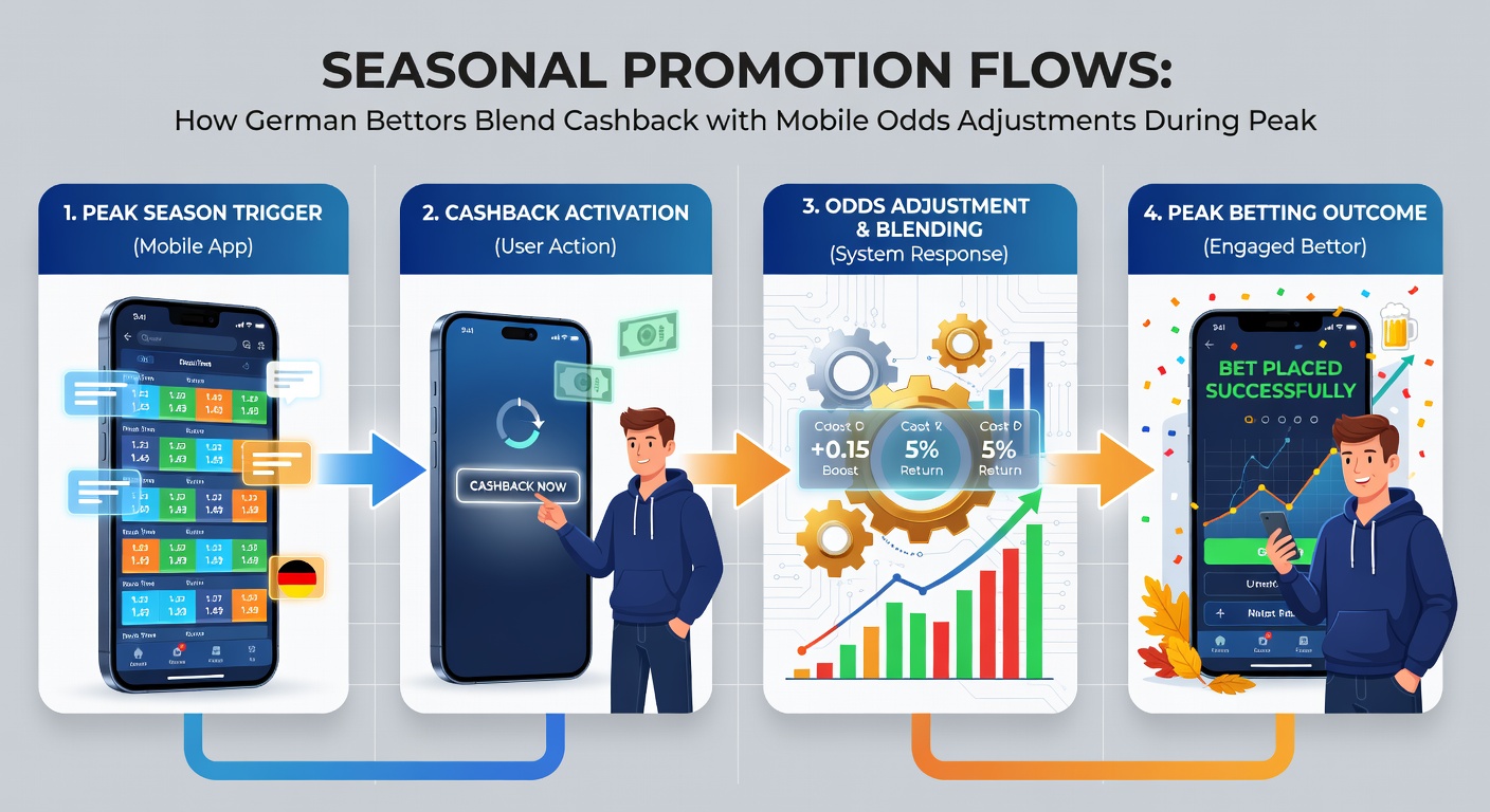 Illustration der Integration von Cashback-Programmen und mobilen Quotenanpassungen in deutschen Wett-Apps