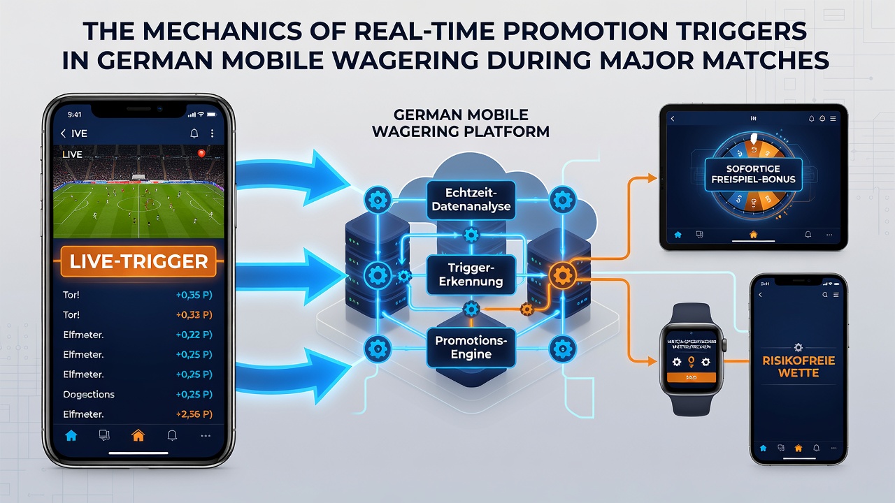 Schnittstelle einer mobilen Wett-App mit Echtzeit-Promotions während eines Spiels
